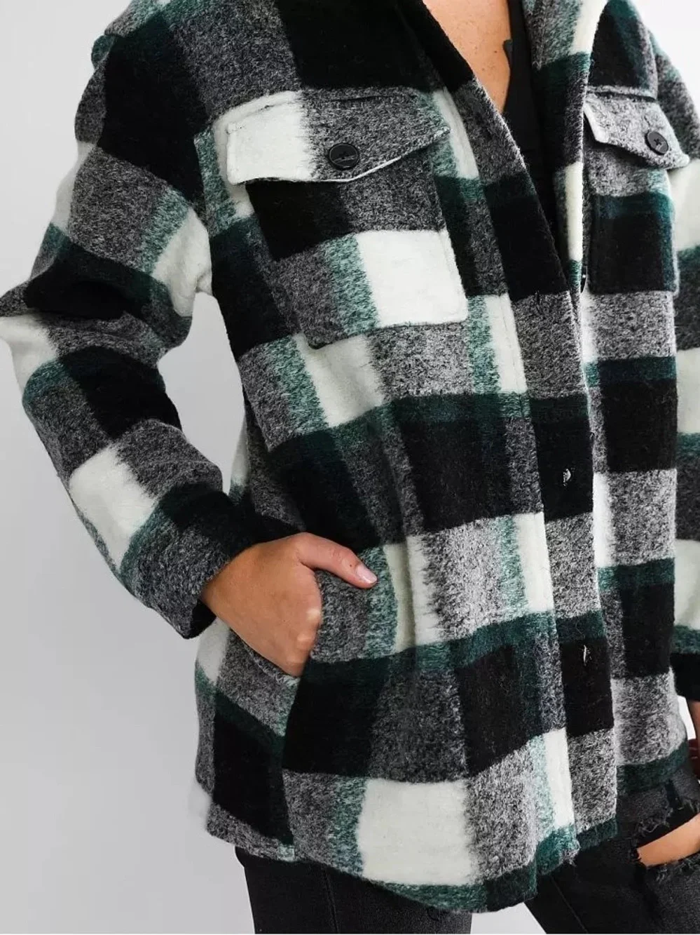 Buckle cozy plaid